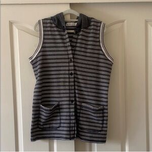 Chaus Sport Black and White Striped Top. Size M